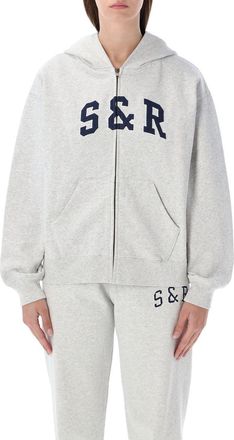 Sporty & Rich S & R Ivy Zip Hoodie In Melange Grey