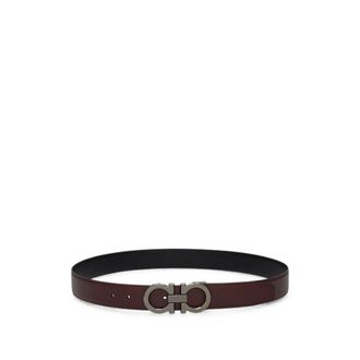 Ferragamo Brown Textured Reversible Belt