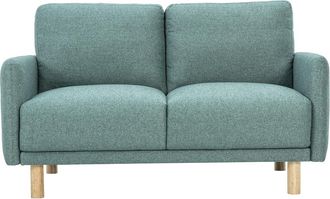 Miliboo Sof&aacute; De Dise&ntilde;o De 2 Plazas En Tela Verde Gris&aacute;ceo Y Madera Clara Bono