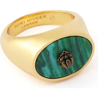 Kurt Geiger Eagle Head Signet Ring in Green at Nordstrom, Size 7
