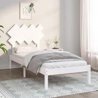 vidaXL Estructura De Cama Individual De Madera Maciza Blanco 90x190 Cm Vidaxl