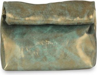 Cortana Bronze Turquoise Leren Clutch - Dames - Clutches - Veelkleurig - ONE Size - Leer - Tassen
