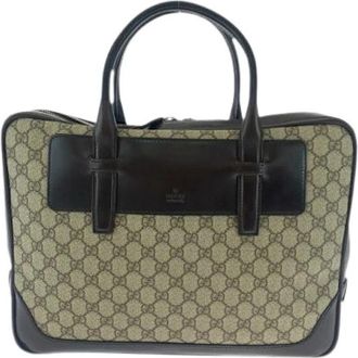 Gucci Pre-owned GG Supreme Canvas Zakelijke Handtas - Dames - Vintage Handtas - Bruin - ONE Size - Vintage
