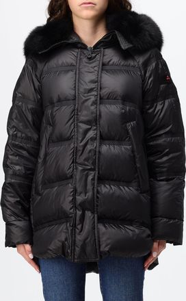 Peuterey Piumino corto in nylon trapuntato con cappuccio in shearling
