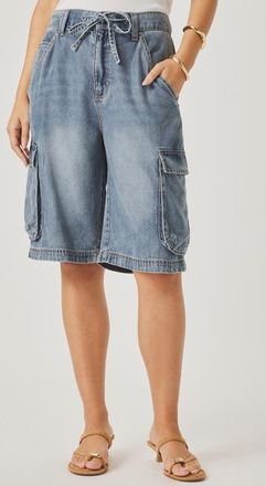 Splendid Denim Cargo Shorts in Bleached Indigo Blue at Nordstrom, Size X-Large