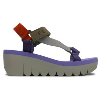 FLY London YEFA726FLY Cupido Leather Womens Heels Sandals - Multicolor Viola - Size:UK 8