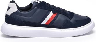 Tommy Hilfiger Light Cupsole - Heren - Sneakers - Blauw - 46 EU - Leer - Schoenen