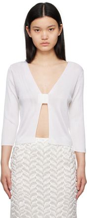 Bevza White Bra Closure Cardigan