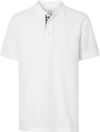 Burberry Mens Branded Circle Logo White Polo Shirt material_cotton - Size Large