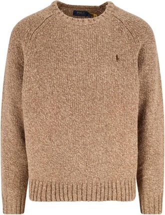 Polo Ralph Lauren Classic Knit Beige Sweater With Ribbed Cuffs