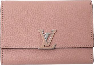 Louis Vuitton Magnolia Pink Leather Middle Wallet (Tri-Fold) (Pre-Owned)