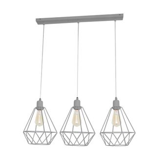 Netlighting Karo Straight Bar Pendant Ceiling Light Grey 78cm