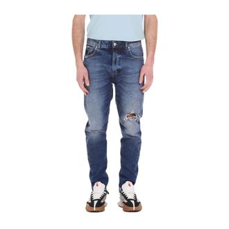 John Richmond Loose Fit Jeans, male, Blue, W34, Loose-fit Jeans with Breakage