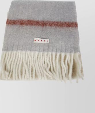 Marni striped mohair blend scarf