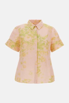 Erdem Camicia Maniche Corte In Lino Chine