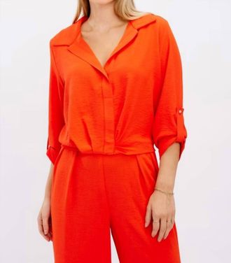 Frank Lyman Design Casual Pullover Top In Orange