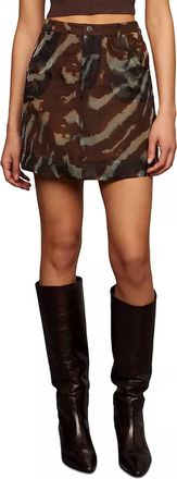 AMUR Kathy Sheer Silk Mini Skirt In Aerial Terrain