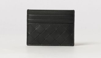 Bottega Veneta Portacarte piatto in pelle di vitello intrecciata