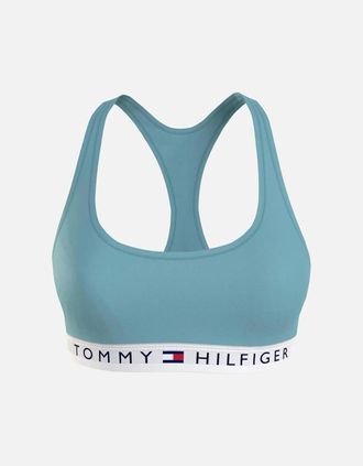 Tommy Hilfiger Womens Original Organic Cotton Bralette, Tidal Teal - Blue - Size: 10/8/10