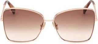 Max Mara Menton1 59mm Sunglasses in Shiny Rose Gold /Brown at Nordstrom Rack