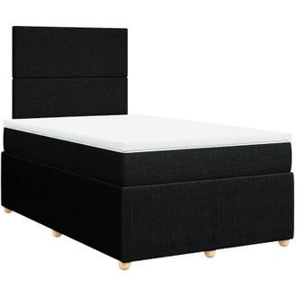 vidaXL Cama Box Spring Con Colch&oacute;n Tela Negro 120x200 Cm Vidaxl