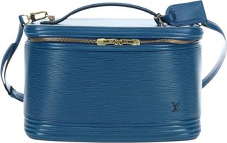 Louis Vuitton Nice Train Case Epi Leather Blue Leather Handbag (Pre-Owned)