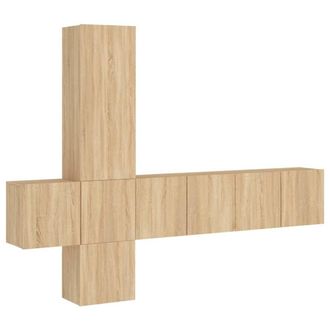 Berkfield Home 5 Piece TV Wall Units Sonoma Oak Engineered Wood in Light Brown