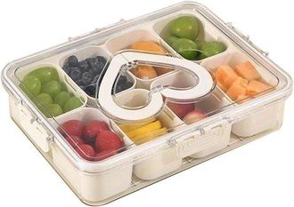 OEM Caja De Almacenamiento Para Refrigerador - Bandeja Para Servir - Organizador De Alimentos - 8 Compartimentos - 32x26x9 Cm - Transparente