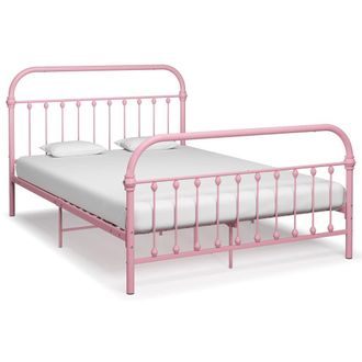Berkfield Home Bed Frame Pink Metal 120x200 cm | Size: Small Double