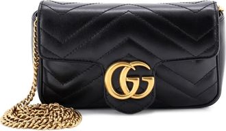 Gucci GG Marmont Flap Bag Matelasse Leather Super Mini crossbody bag - Black