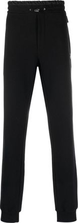 Philipp Plein logo-patch drawstring track pants - men - Cotton - S - Black