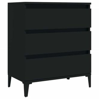 vidaXL Aparador De Madera Contrachapada Negro 60x35x70 Cm Vidaxl