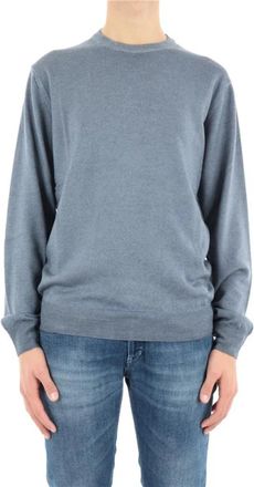 Woolrich Crewneck Trui - Heren - Ronde hals truien - Blauw - XL - Wol - Truien & Vesten