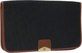 Dior Pre-owned Clutches, female, Black, Size: ONE SIZE Pre-owned Canvas Trotter Shoulder Bag