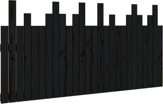 vidaXL Wall Headboard Black 166x3x80 cm Solid Wood Pine Vidaxl