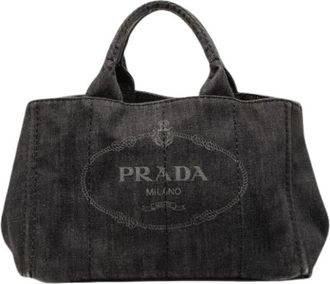 Prada Pre-owned Satchel - Dames - Vintage Shopper - Zwart - ONE Size - Denim - Vintage