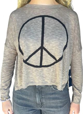 Stitchdrop Peace Sweater In Tan/black