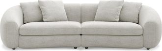 Castlery Fable Sofa Customized, Performance Classic Twill, Medium Grey, Ultra Deep Seats, Spill Resistant, Castlery