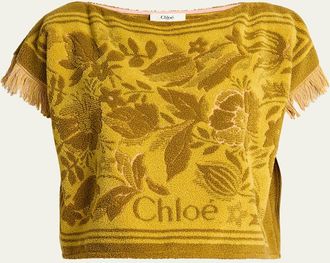 Chloé Short-Sleeve Towelling Boxy Top