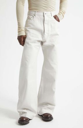 Rick Owens Geth Five-Pocket Wide Leg Jeans in Milk Wash at Nordstrom, Size 30