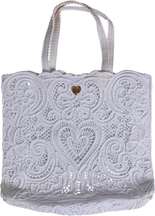 Dolce & Gabbana White Cordonetto Lace Beatrice Tote Shopping Womens Bag (Pre-Owned)