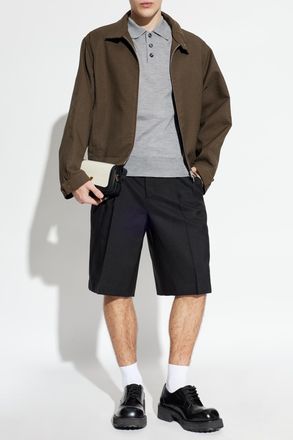 Ami Wool Polo, Mens, Grey