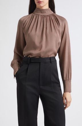 Reiss Eden Microcheck Top in Red at Nordstrom, Size 12