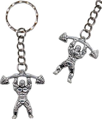 Generic Weightlifter Keyring Gym Dumbbell Bodybuilder Keychain Muscle Man Weightlifting Key Chain Ring Wrestler Muscular Weight Lift Lifting Body Builder Gift