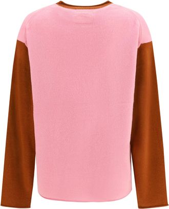 Guest In Residence Womens Baseball Oversized Crew Sweater Sprinkle-Burnt Sienna Kashmir-Capra Hircus Sprinkle/burnt Kashmir/capra