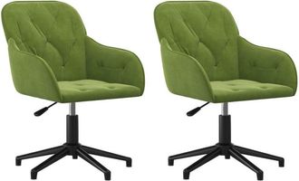 vidaXL Vidaxl - Sillas De Comedor Giratorias 2 Unidades Terciopelo Verde Claro