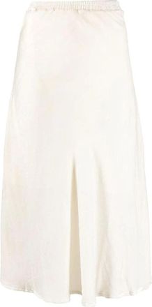 Gold Hawk Satijnen Midi Rok - Dames - Midirokken - Wit - XS - Satijn - Rokken