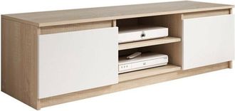 Mirjan24 Mobilier1 - Mueble Tv Sarasota 139, Roble Sonoma + Blanco, N&uacute;mero De Puertas: 0, N&uacute;mero De Cajones: 0, 120x36x38cm