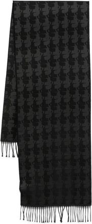 Karl Lagerfeld Sciarpa a quadri con frange - Nero