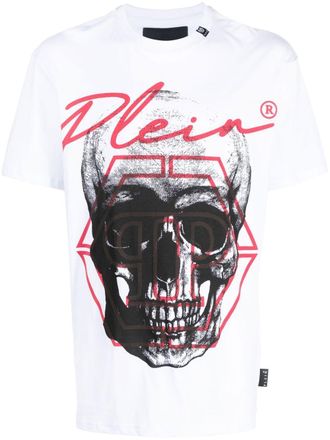 Philipp Plein T-shirt SS Skull con stampa grafica - Bianco